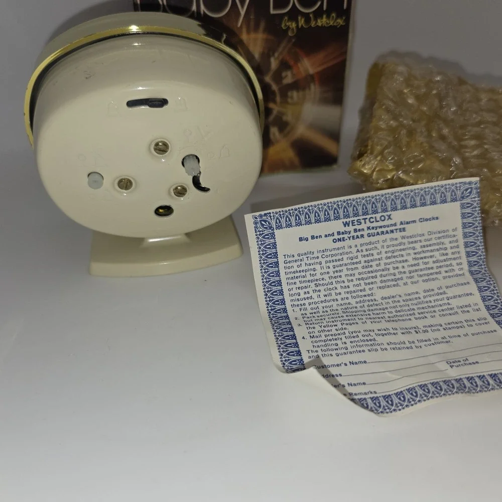 Vintage 1960s Westclox Baby Ben Alarm Clock With Original Box Made In USA